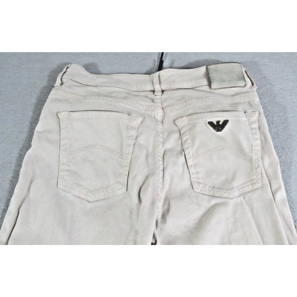 Armani Jeans J85 Magnolia Womens 27 Cream Skinny Stretch Slim Fit Designer Pants